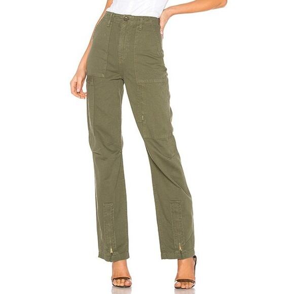 RE/DONE Originals High Rise Cargo Pant in Army Green Military Fatigue Surplus - Picture 13 of 13